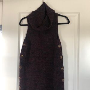 Black/burgundy knit dress